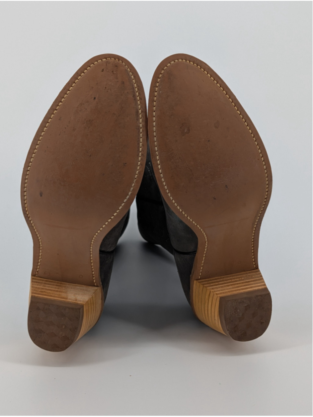 Vintage 1970s Wolverine Pigskin Suede Cowboy Boots Gray Women’s 8 M w/Box USA - Picture 7 of 14